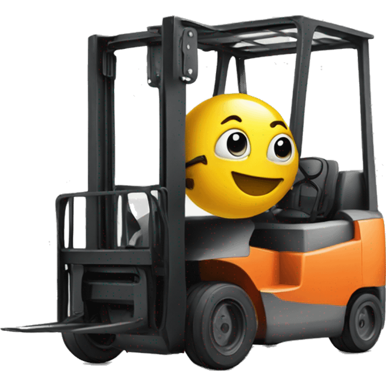 Forklift with smile emoji