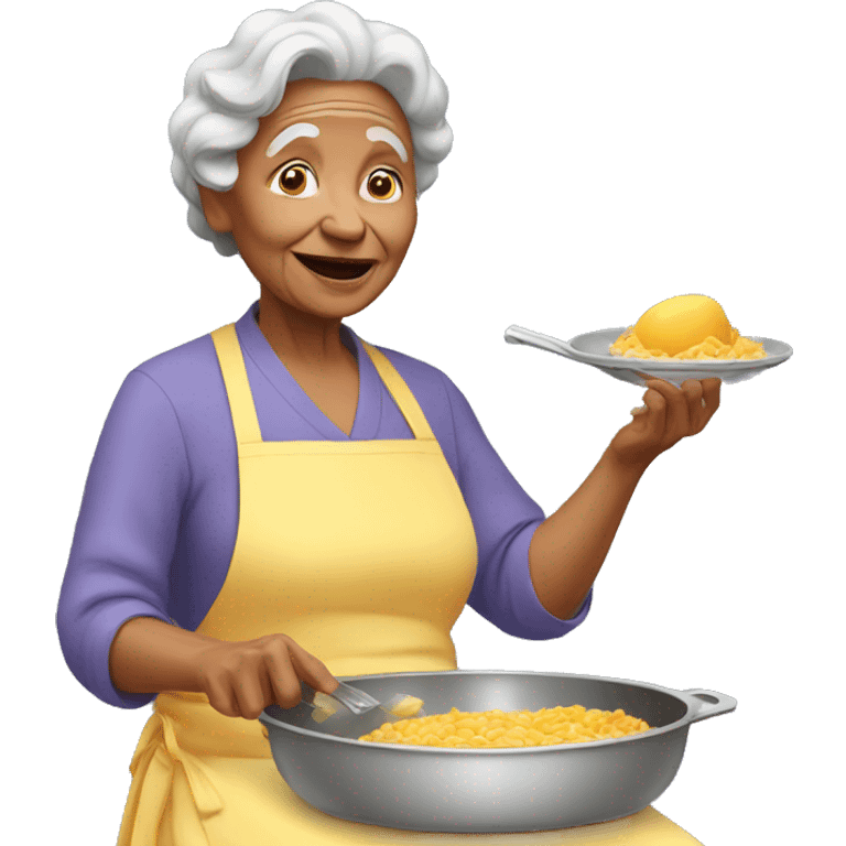 grand mother making food emoji