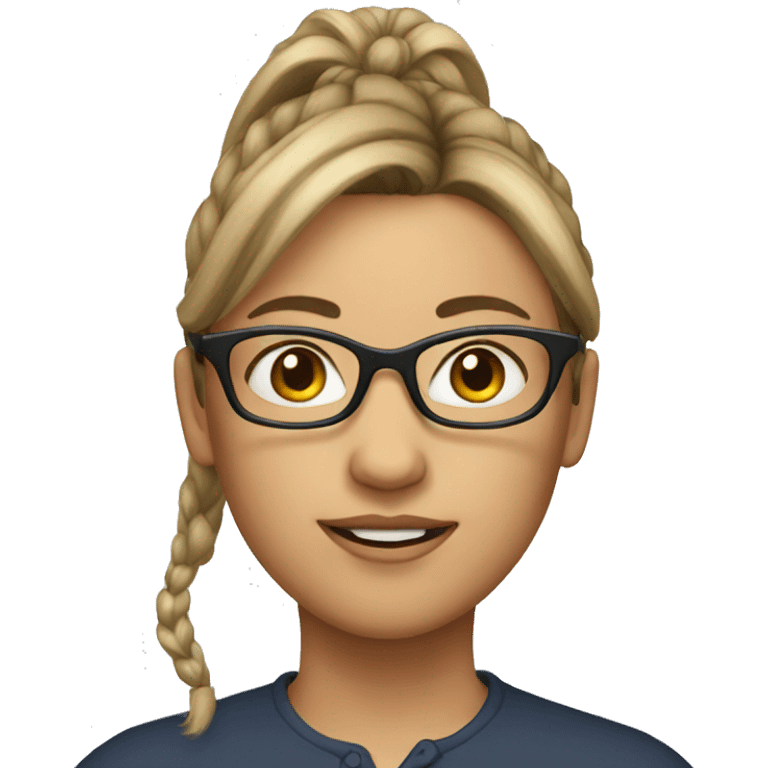 woman with a pony tail and glasses emoji