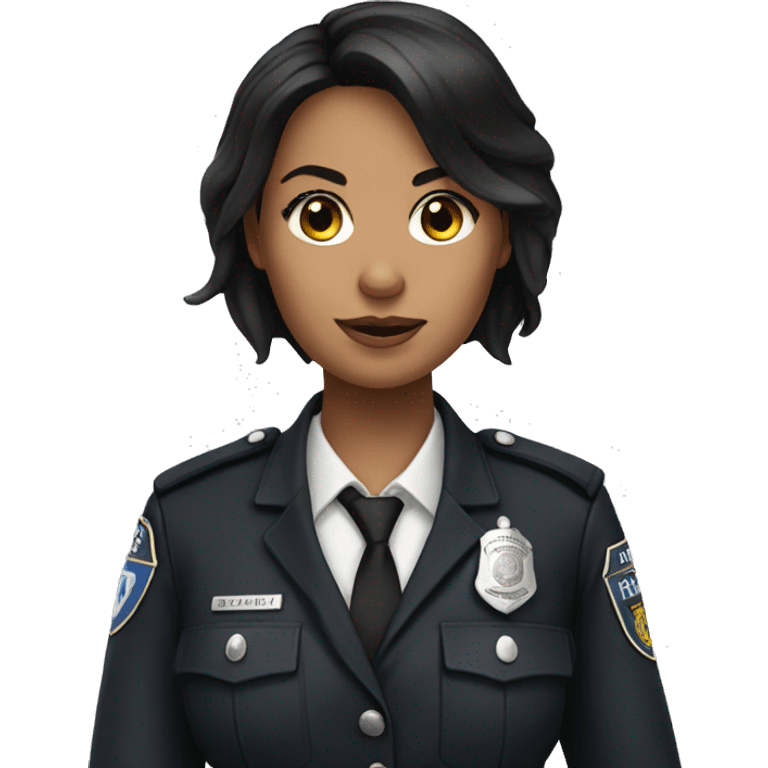 White Policewoman with black hair  emoji