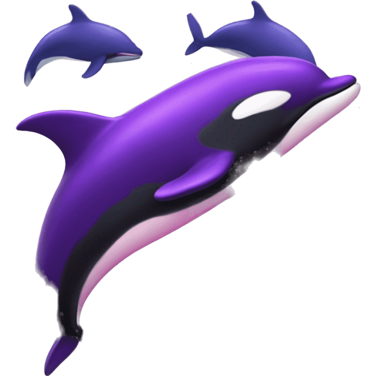 Pink and purple killer whale  emoji