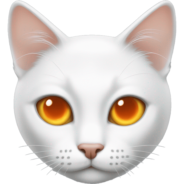 White Cat with orange eyes  emoji