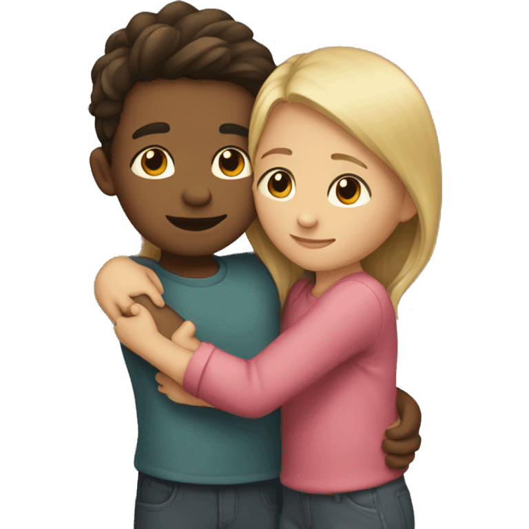 A boy and girl hugging emoji