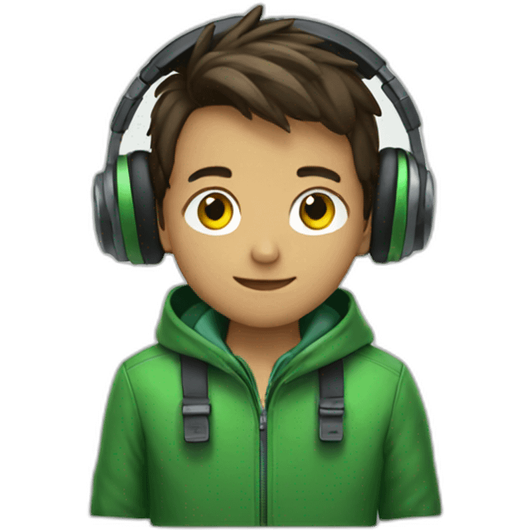 boy with headphones and green jacket emoji