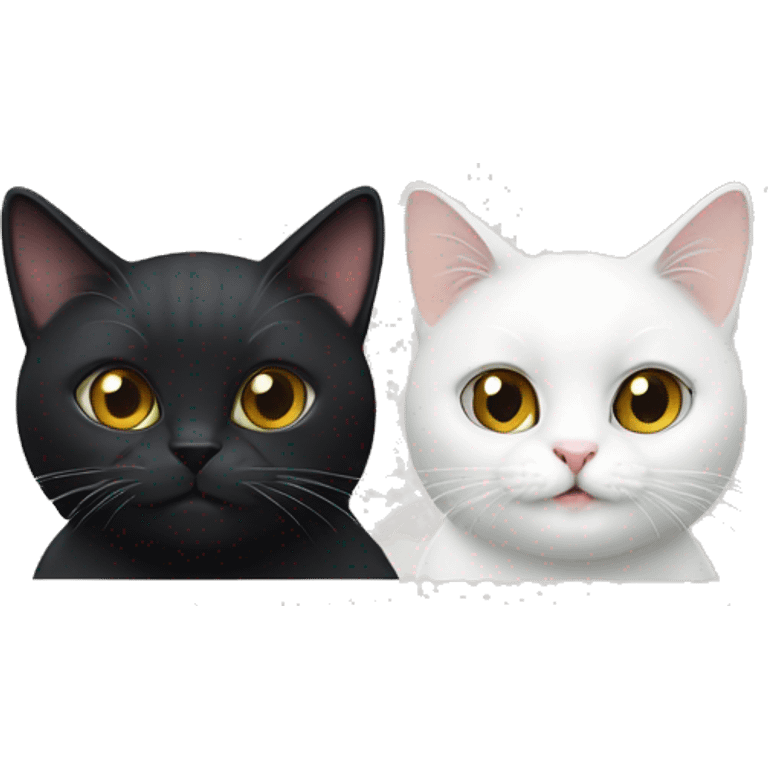 white cat and black cat  emoji