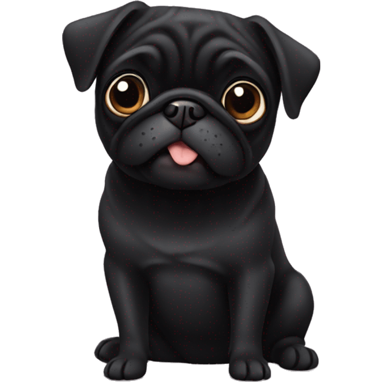 Black pug  emoji