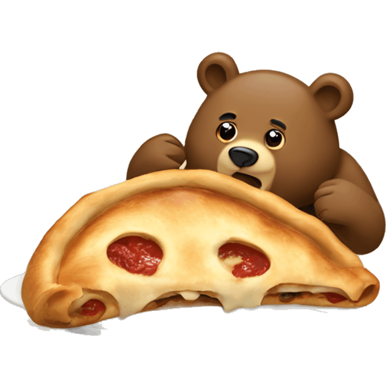 Bear eating a calzone emoji