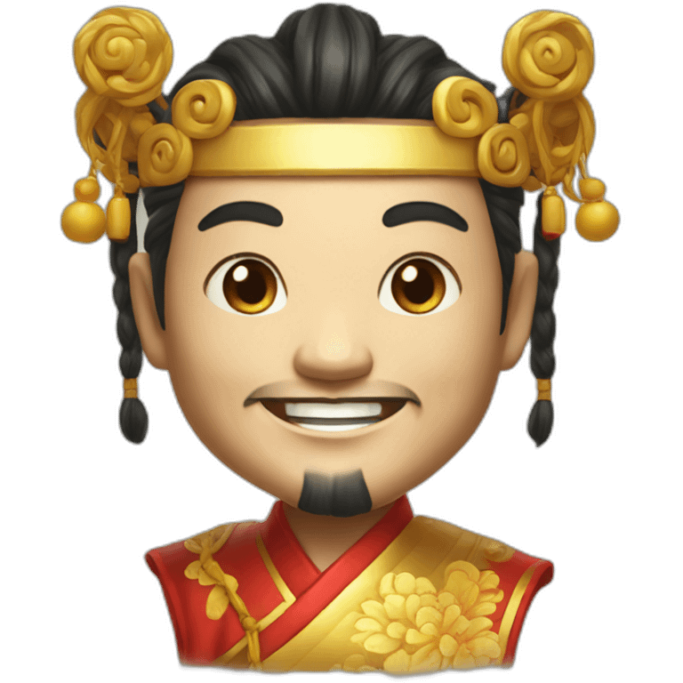 Smiling realistic enchanting chinese god of Fortune emoji