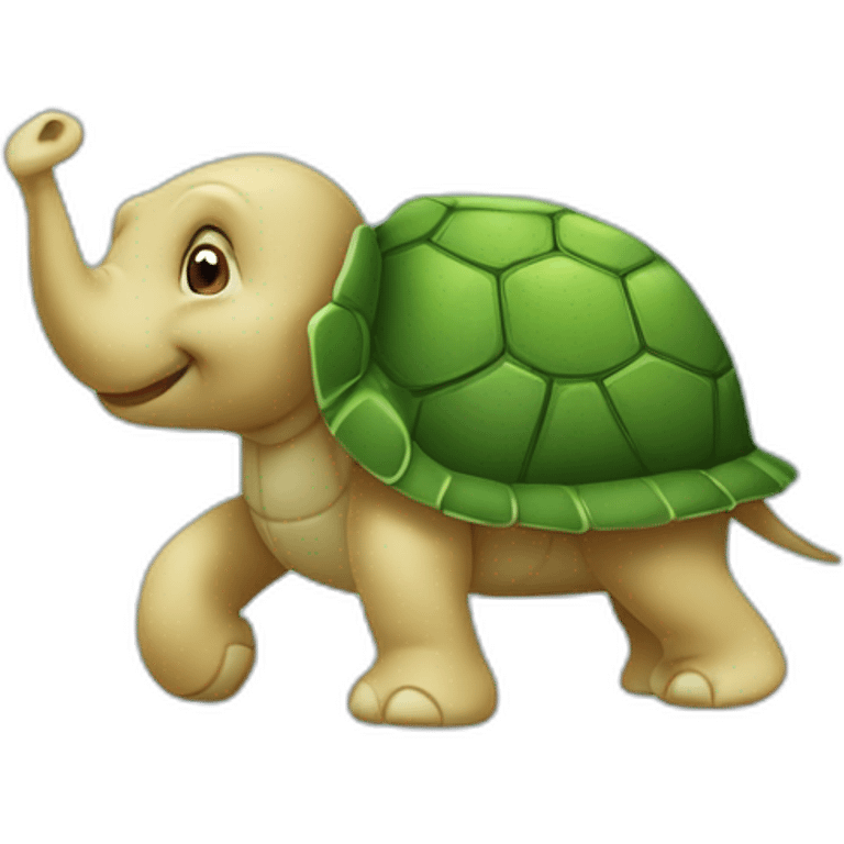 Tortue sur un éléphant emoji