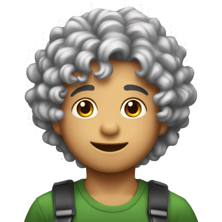 Niño de 3 años pelirrojo con rizos feliz emoji