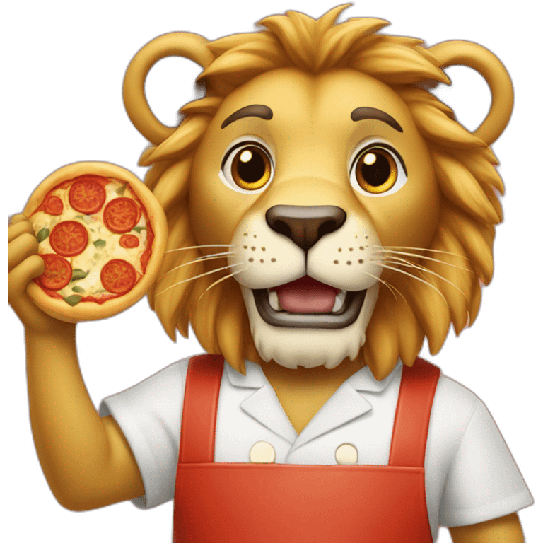 lion cook pizza emoji