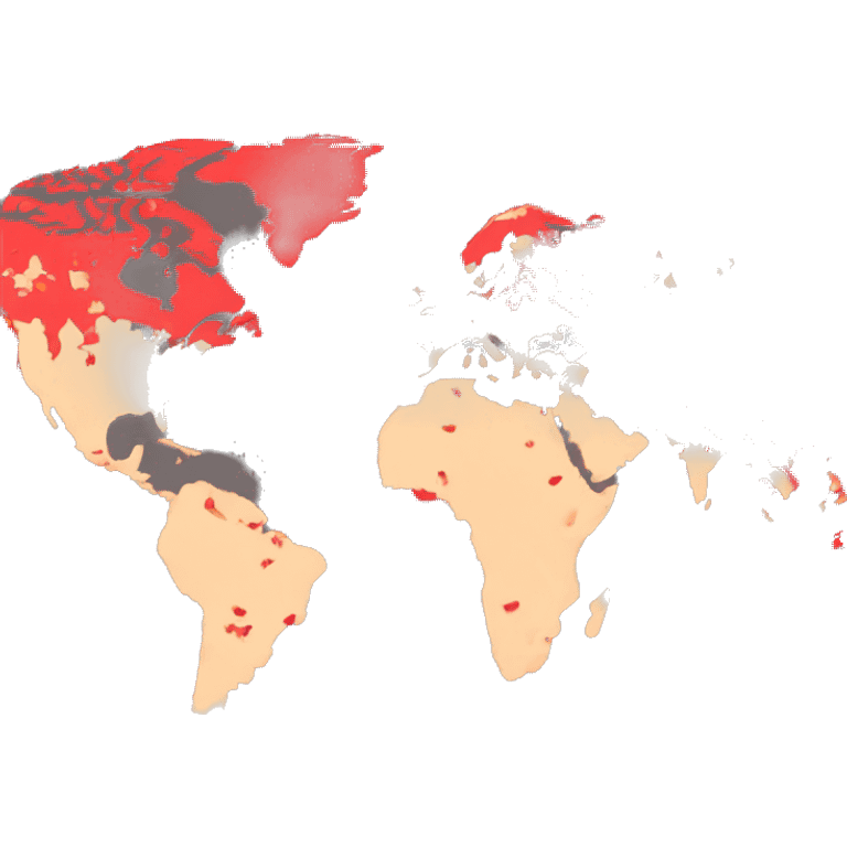 world map in red as a brand of guruwalk  emoji