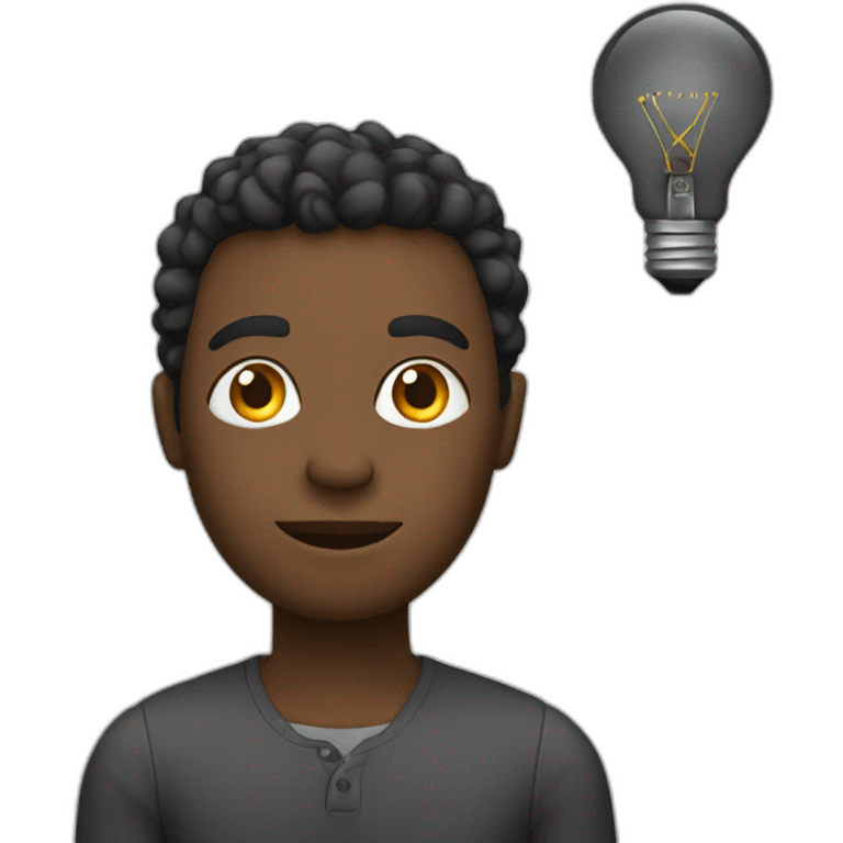 black man with idea emoji