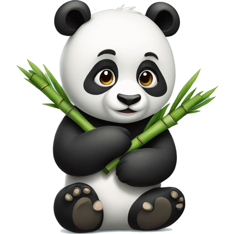 Panda eating bamboos  emoji