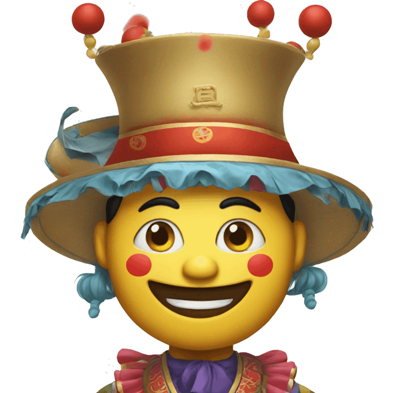 Chinese clown with national hat emoji