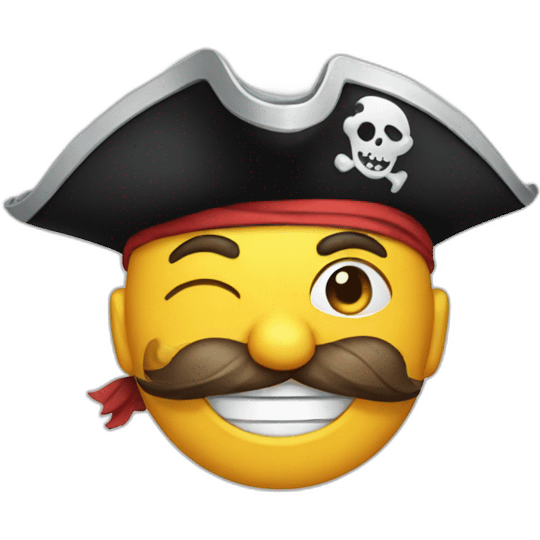 a happy pirate head emoji