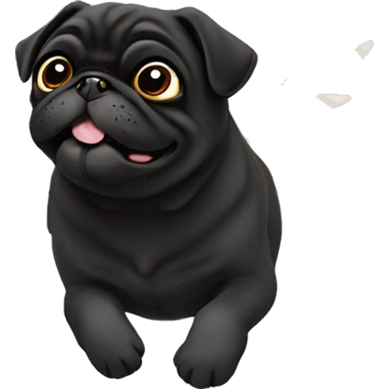 Black pug going to heaven with wings rainbow bridge emoji