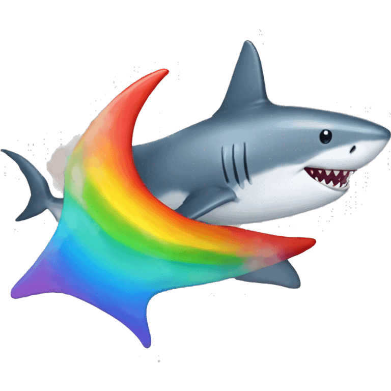 shark with rainbow-fire emoji