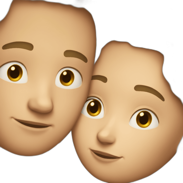 Two white people cuddling emoji