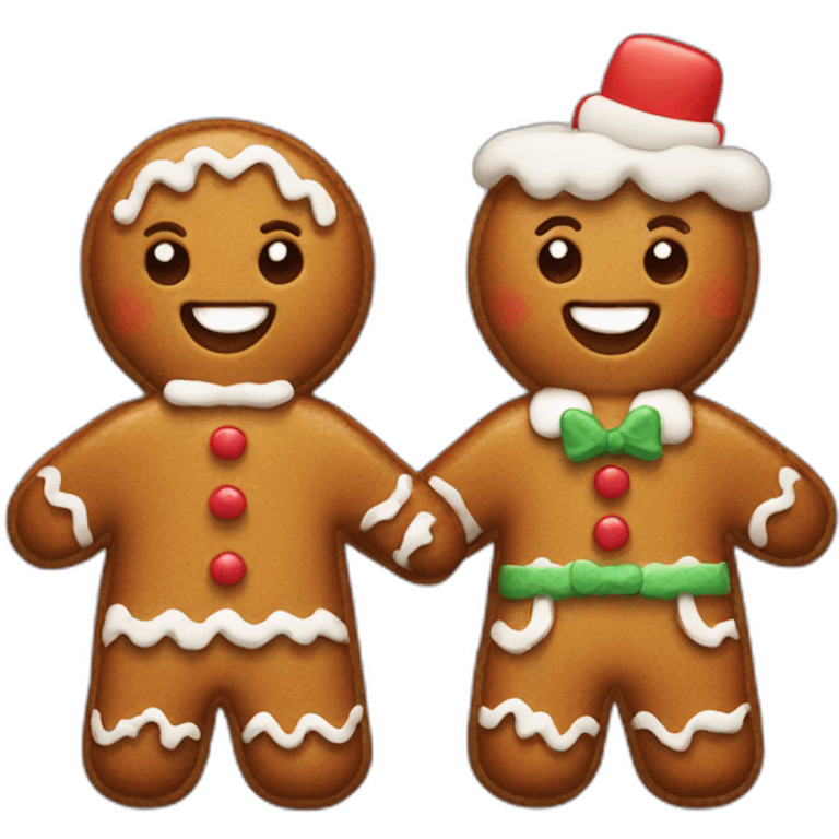 Gingerbread couple emoji