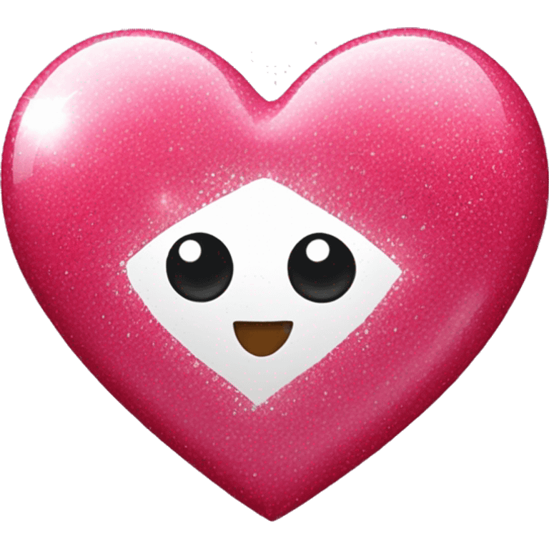 Red-pink heart with huge White glitters emoji