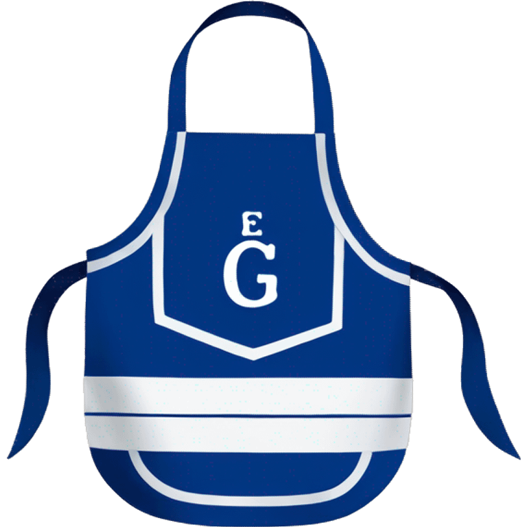 blue and white freemason apron with the letter g emoji