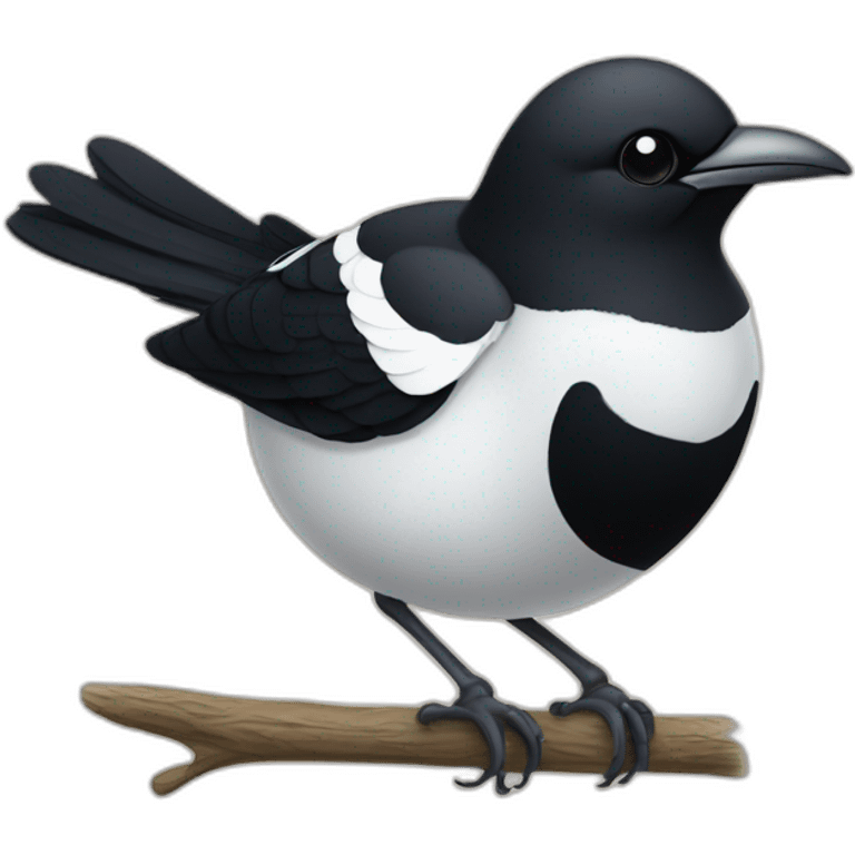 Magpie with a moustache emoji