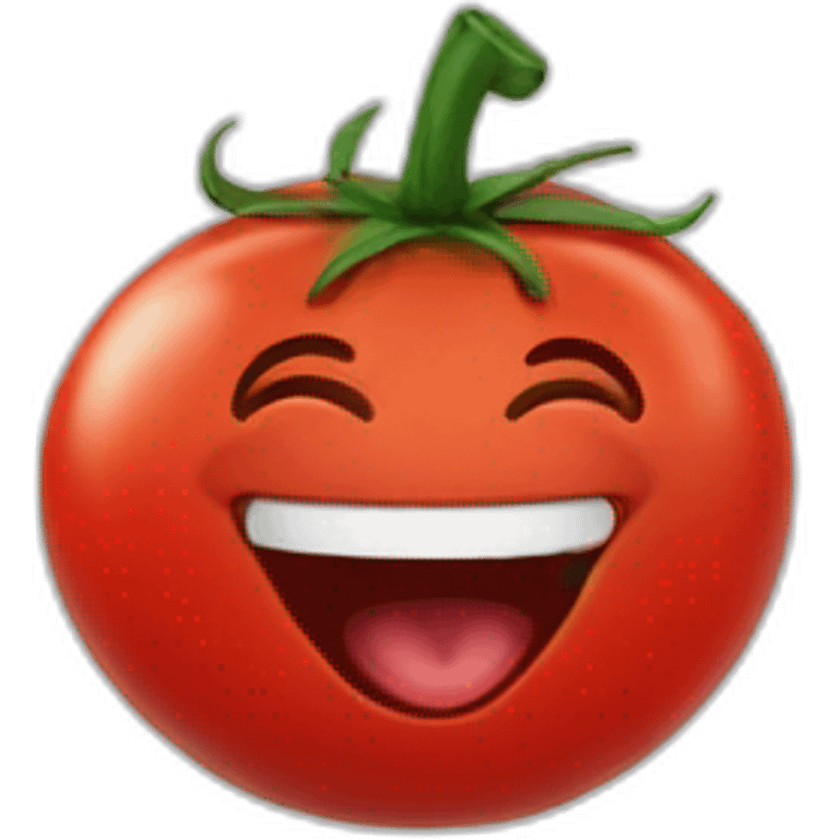 Laughing Red Tomato emoji