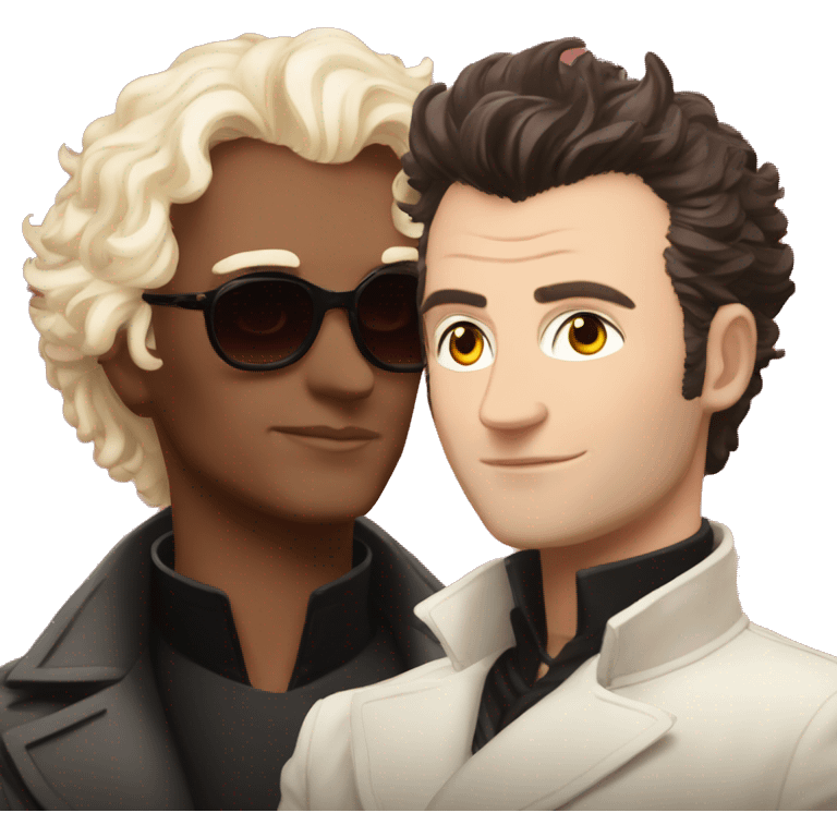 Crowley and Aziraphale from good omens in love emoji