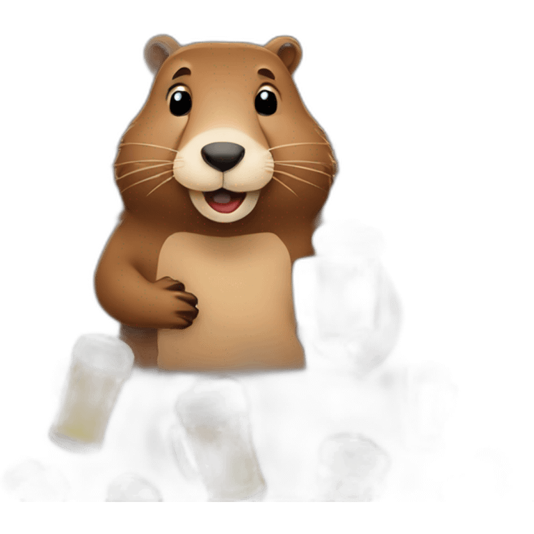 groundhog with beer emoji