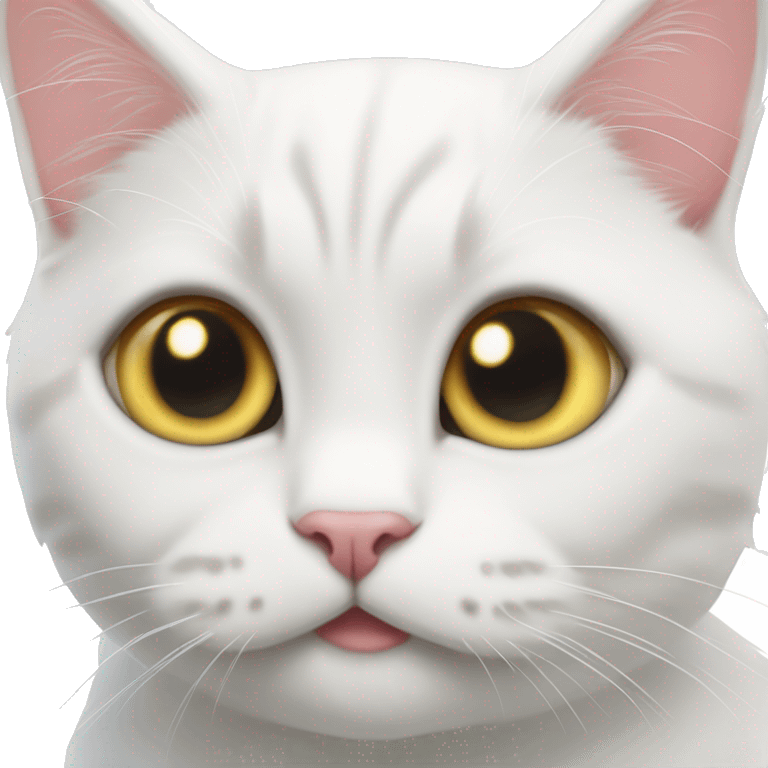 White British cat fall in love  emoji