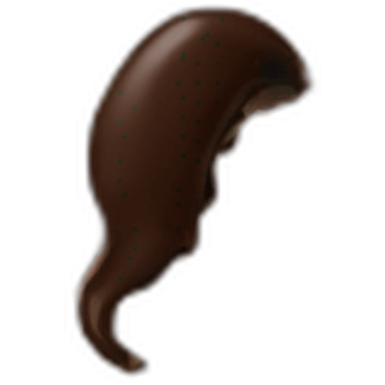 Chocolate mole with a bitten tail emoji