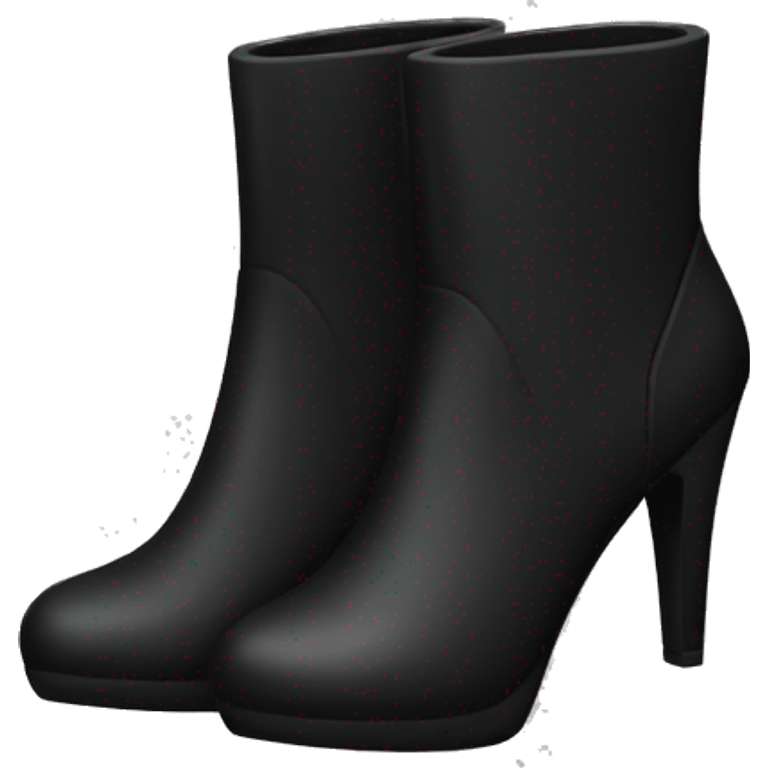 High heeled Black ankle boots  emoji