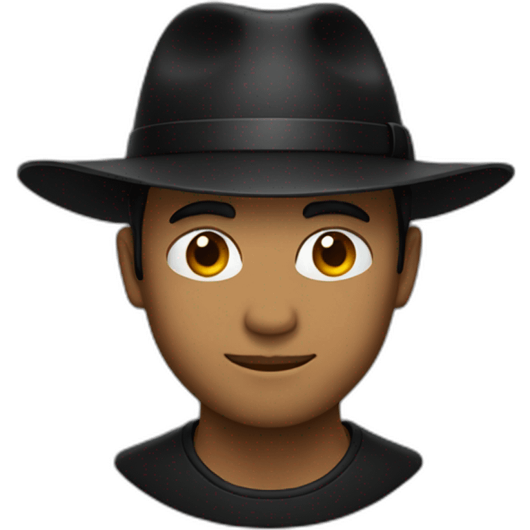 man in black hat emoji