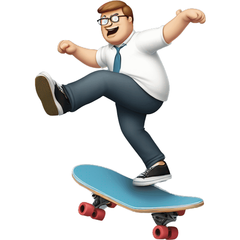 Peter Griffin doing a kickflip emoji