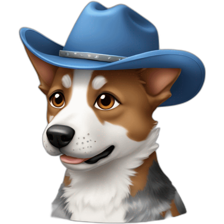 Blue heeler catle dog whith cap cowboy emoji