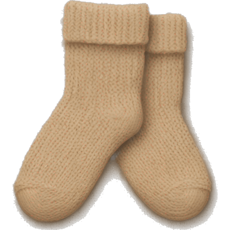 Pair of beige knitted socks emoji