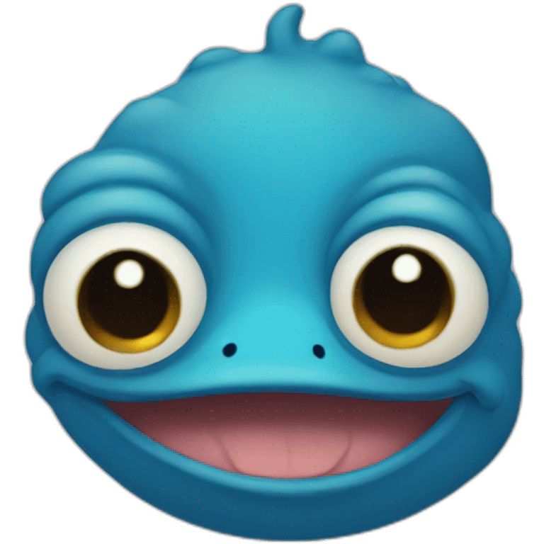 cute blue pepe happy emoji