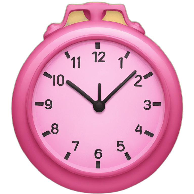 pink and yellow clock emoji