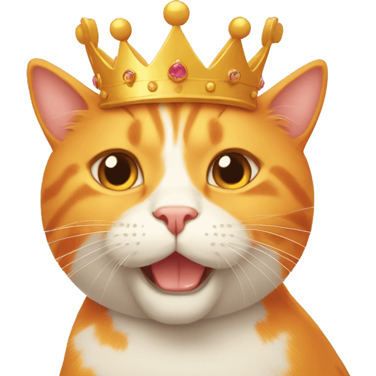 orange cat with crown emoji