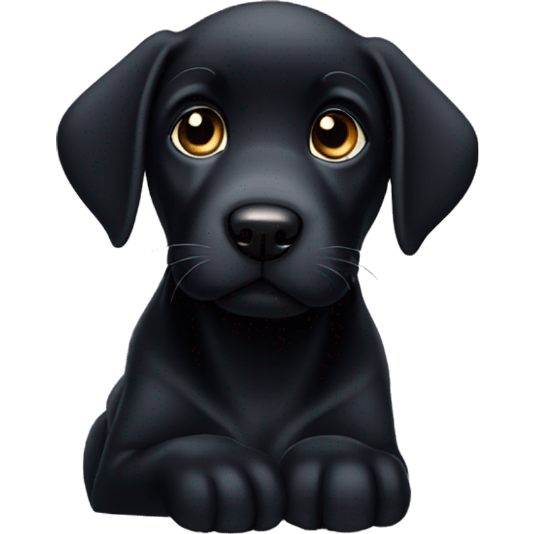 Black labrador puppy emoji