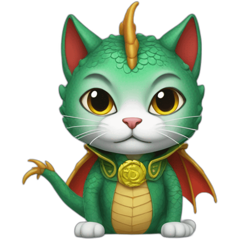 The cat is dressed in a dragon costume emoji