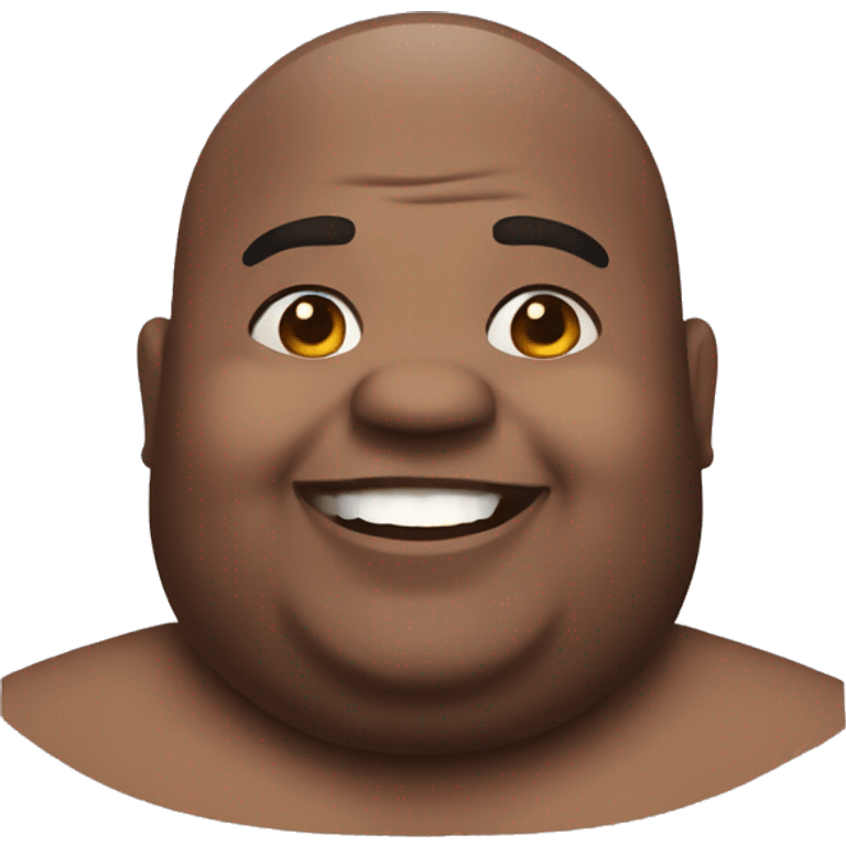 Happy fat black guy bald emoji