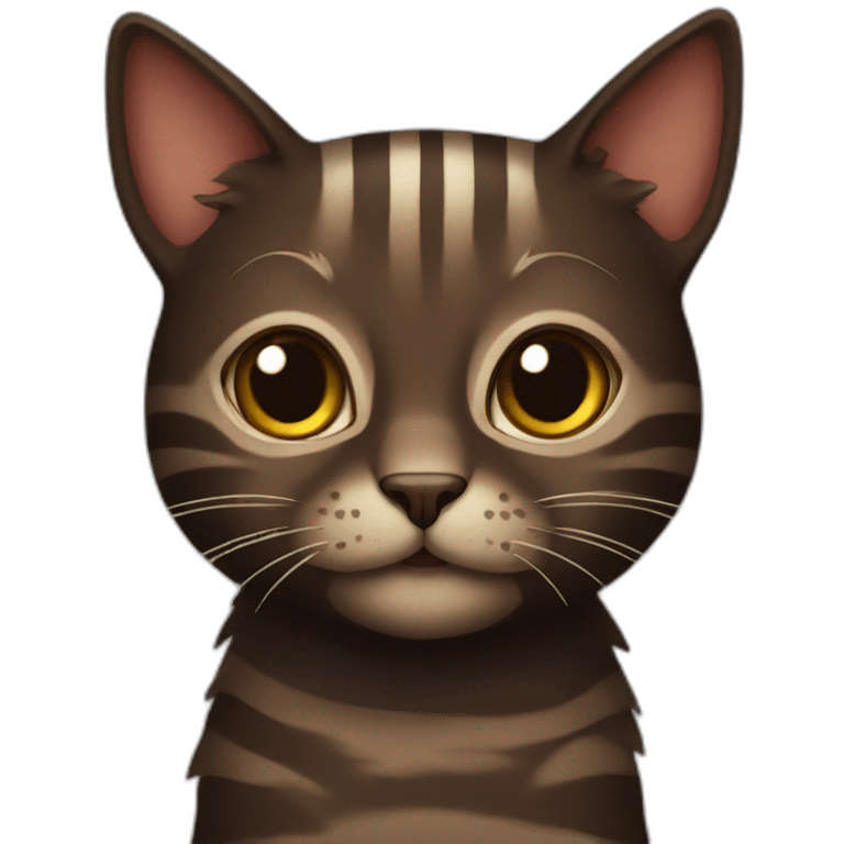 dark brown cat with stripes emoji