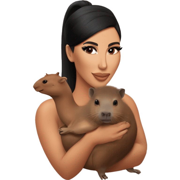 Kim kardashian with a capybara emoji