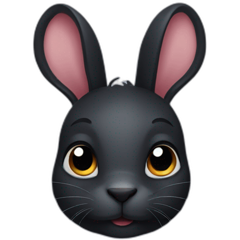 cute black rabbit head emoji