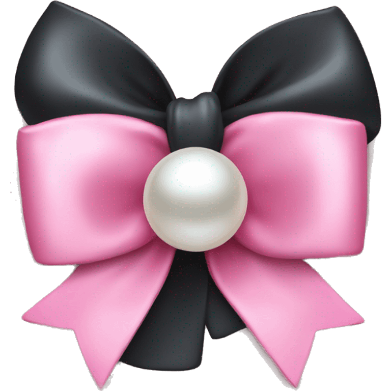 Pink bow with a pearl emoji