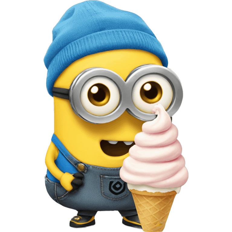 Minion eat ice cream emoji