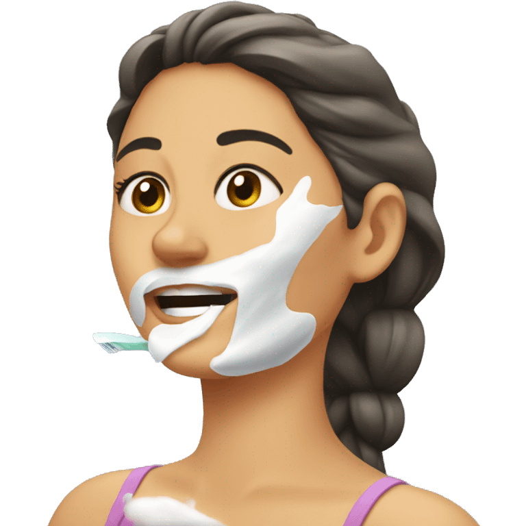 woman shaving her face emoji