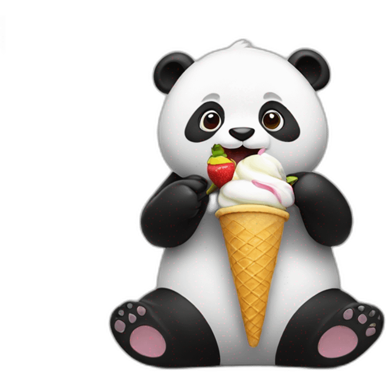 Panda eating ice cream emoji